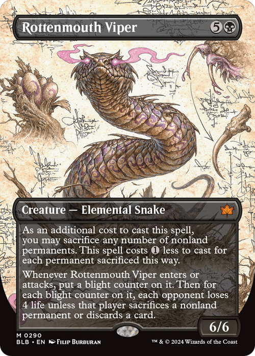 Rottenmouth Viper (Borderless) (BLB-290) - Bloomburrow: (Showcase)