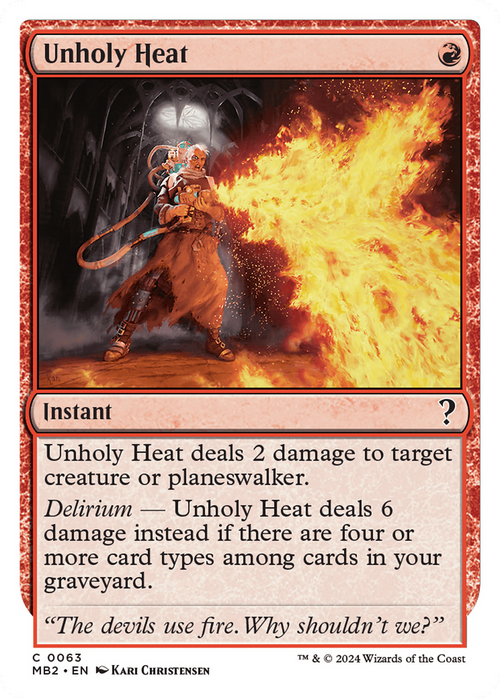 Unholy Heat (White Border) (MB2-063) - Mystery Booster 2
