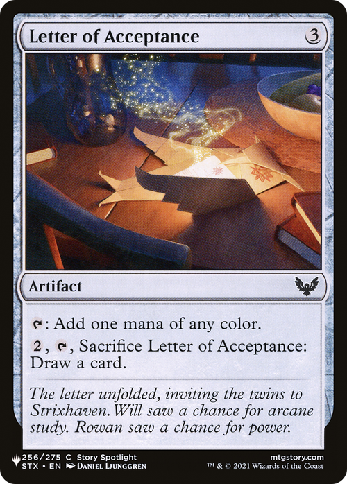 Letter of Acceptance (LIST-STX-256) - The List
