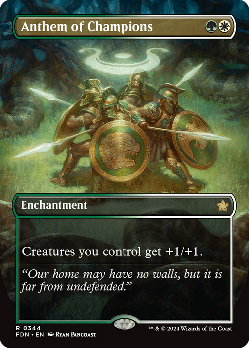 Anthem of Champions (Borderless) (FDN-344) - Foundations: (enchantment) Foil