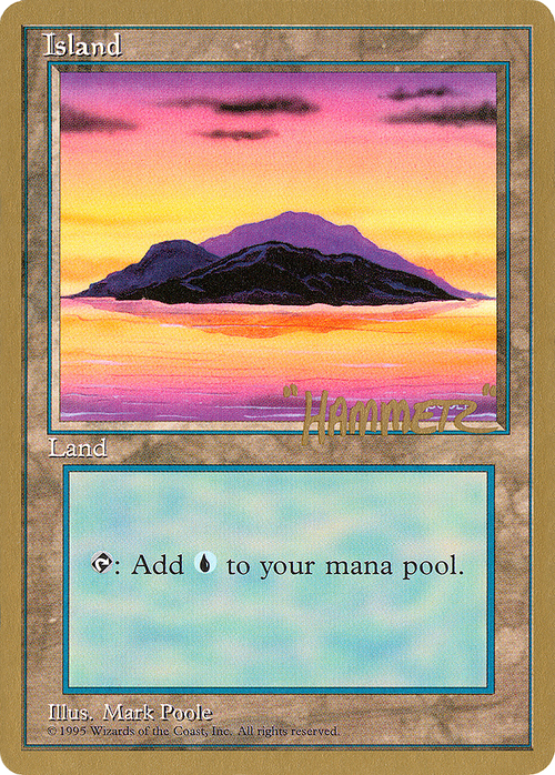Island (B) - 1996 Shawn "Hammer" Regnier (4ED) (WCD-) - Pro Tour Collector Set