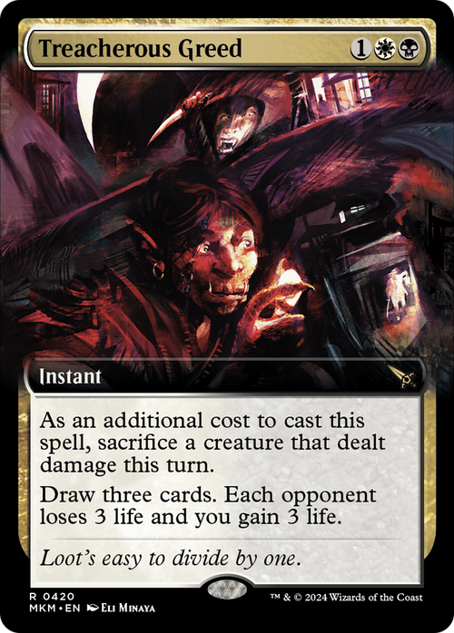 Treacherous Greed (Extended Art) (MKM-420) - Murders at Karlov Manor: (Extended Art)