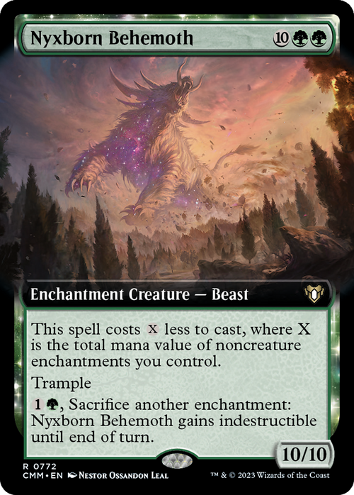 Nyxborn Behemoth (Extended Art) (CMM-772) - Commander Masters: (Extended Art, enchantment)