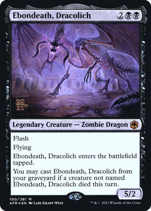 Ebondeath, Dracolich (PRE-100S) - Adventures in the Forgotten Realms Promos Foil