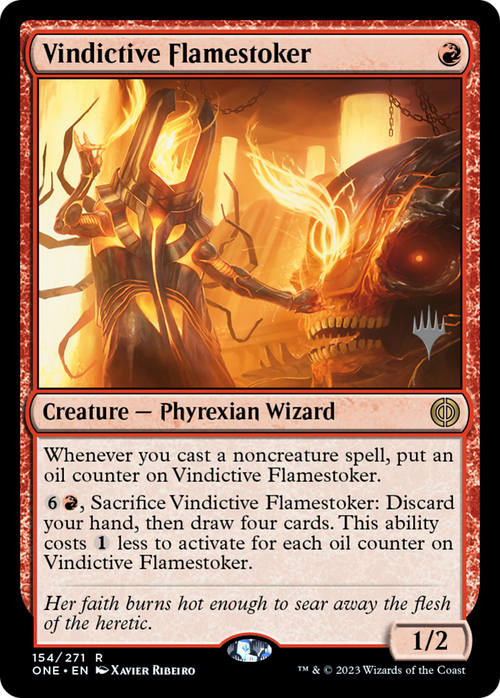 Vindictive Flamestoker (PPONE-154) - Phyrexia: All Will Be One Promos Foil