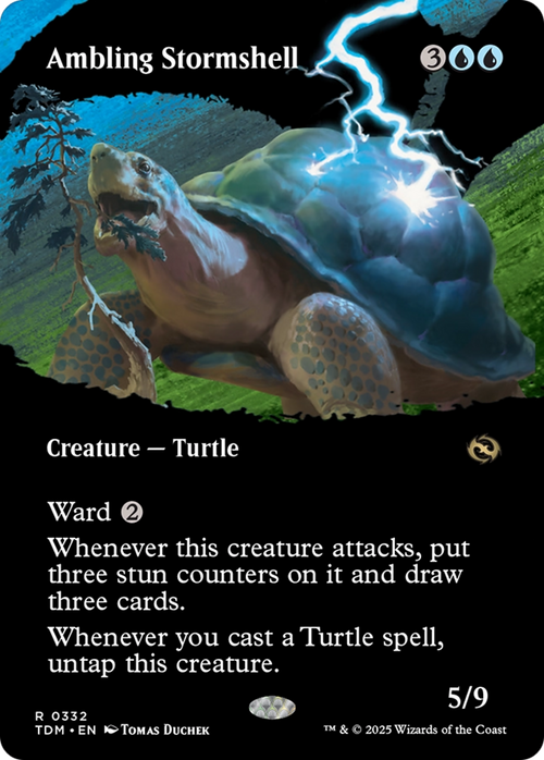 Ambling Stormshell (Borderless) (TDM-332) - Tarkir: Dragonstorm: (Showcase) Foil