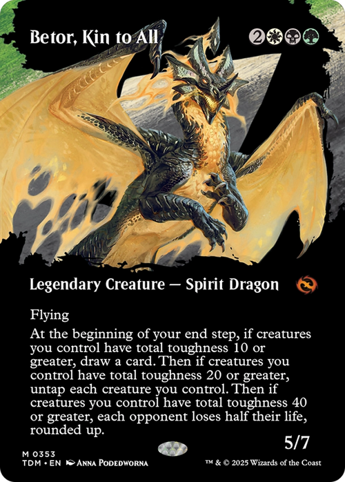 Betor, Kin to All (Borderless) (TDM-353) - Tarkir: Dragonstorm: (Showcase) Foil