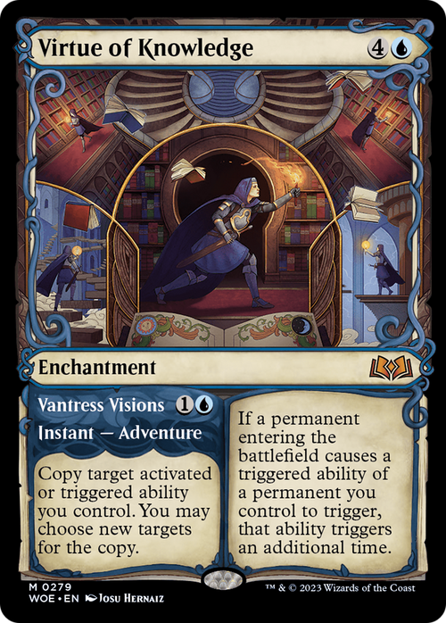 Virtue of Knowledge (Showcase) (WOE-279) - Wilds of Eldraine: (Showcase)