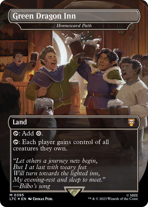 Green Dragon Inn - Homeward Path (Surge Foil) (LTC-395) - Tales of Middle-earth Commander / Green Dragon Inn (Borderless) Foil