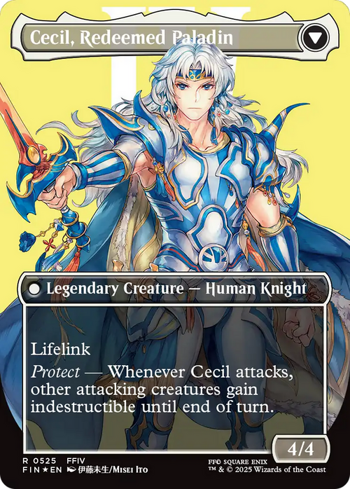 Cecil, Dark Knight (Borderless) (Surge Foil) (FIN-525) - FINAL FANTASY Foil