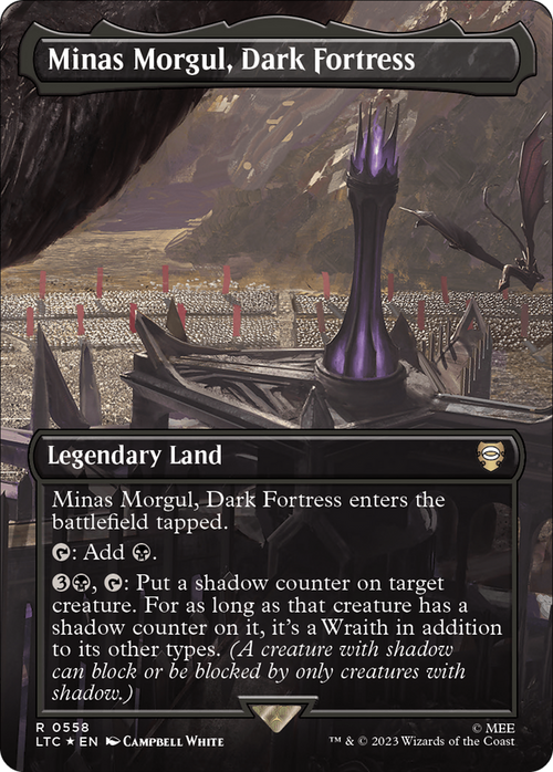 Minas Morgul, Dark Fortress (Borderless) (Surge Foil) (LTC-558) - Tales of Middle-earth Commander Foil