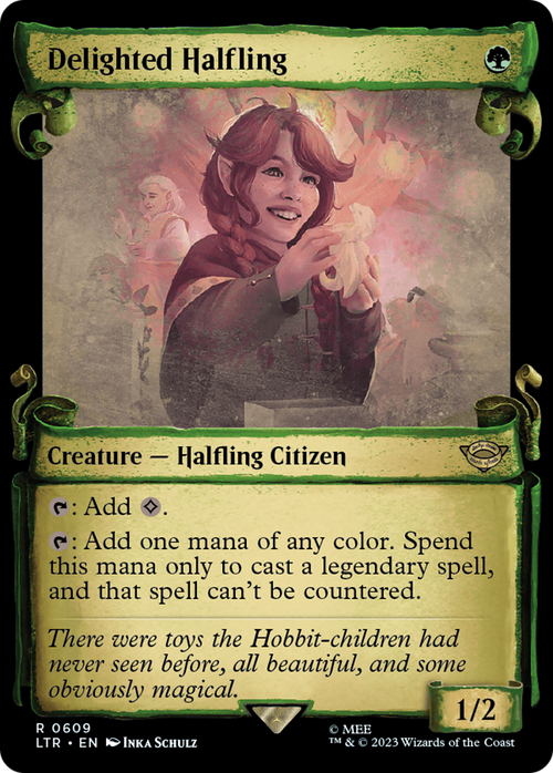 Delighted Halfling (Showcase Scrolls) (LTR-609) - The Lord of the Rings: Tales of Middle-earth: (Showcase)