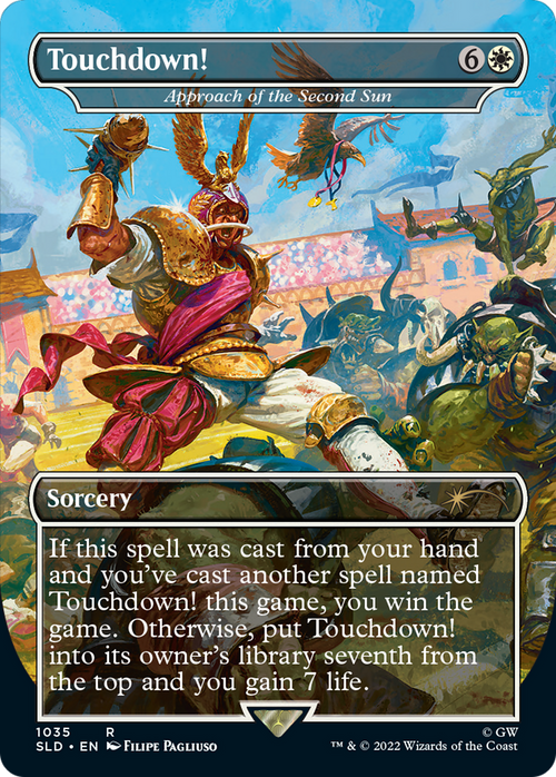 Touchdown! - Approach of the Second Sun (Borderless) (SLD-1035) - Secret Lair Drop / Touchdown! Foil