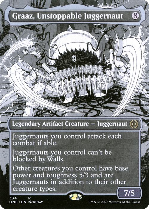 Graaz, Unstoppable Juggernaut (Borderless) (ONE-334) - Phyrexia: All Will Be One: (Showcase)