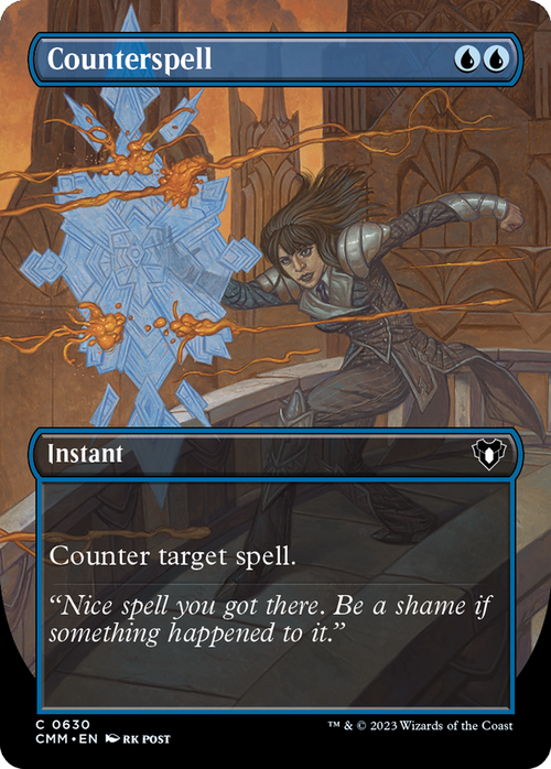 Counterspell (Borderless) (CMM-630) - Commander Masters Foil