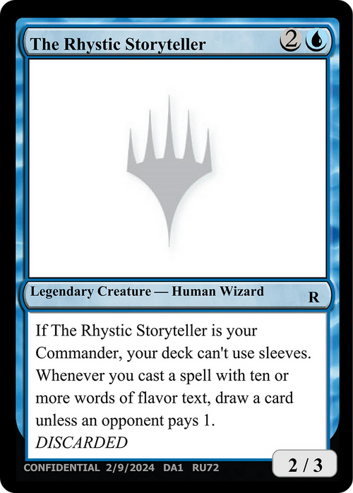 The Rhystic Storyteller (UNK-RU72) - Unknown Event