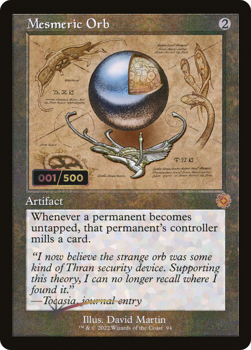 Mesmeric Orb (Schematic) (Serial Numbered) (BRR-094) - The Brothers' War Retro Artifacts Foil