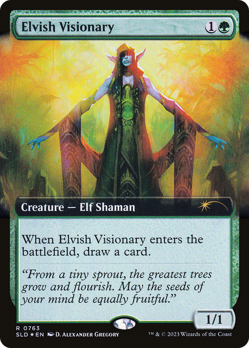 Elvish Visionary (Extended Art) (SLD-763) - Secret Lair Drop: (Extended Art) Foil