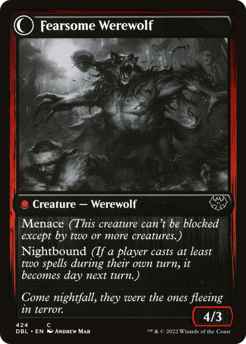 Fearful Villager (DBL-424) - Innistrad: Double Feature: (Double Faced Transform)