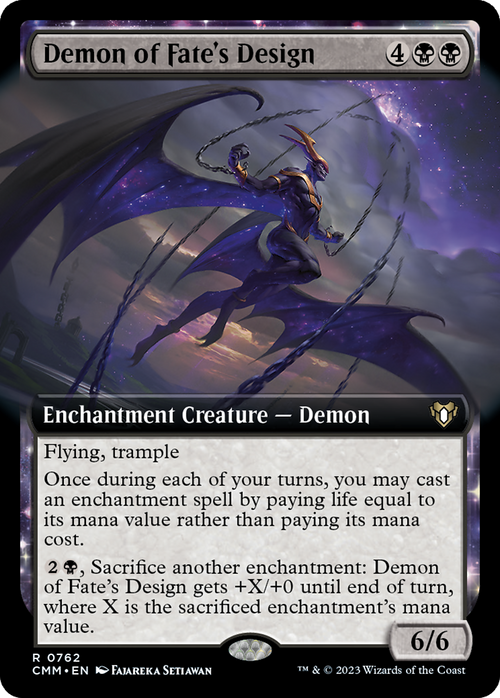 Demon of Fate's Design (Extended Art) (CMM-762) - Commander Masters: (Extended Art, enchantment) Foil