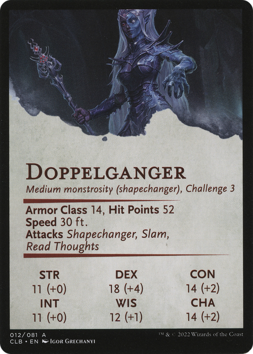 Mocking Doppelganger // Mocking Doppelganger (ACLB-012) - Battle for Baldur's Gate Art Series (Borderless)