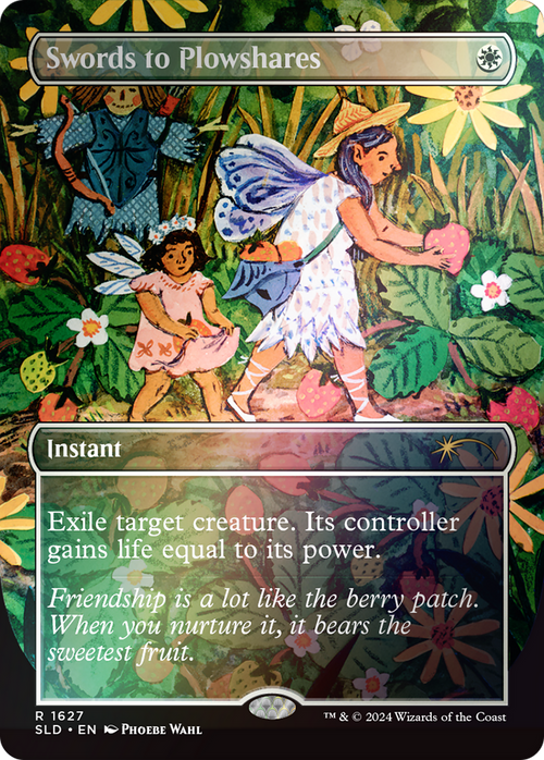 Swords to Plowshares (1627) (Rainbow Foil) (SLD-1627) - Secret Lair Drop (Borderless) Foil