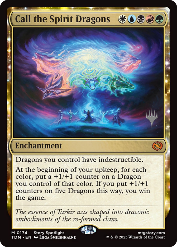 Call the Spirit Dragons (PPTDM-174P) - Promo Pack: Tarkir: Dragonstorm: (enchantment) Foil