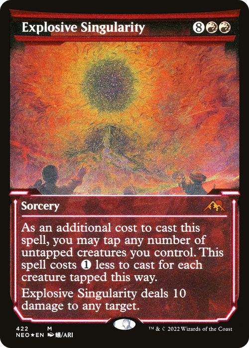 Explosive Singularity (Showcase) (Foil Etched) (NEO-422) - Kamigawa: Neon Dynasty: (Showcase) Foil