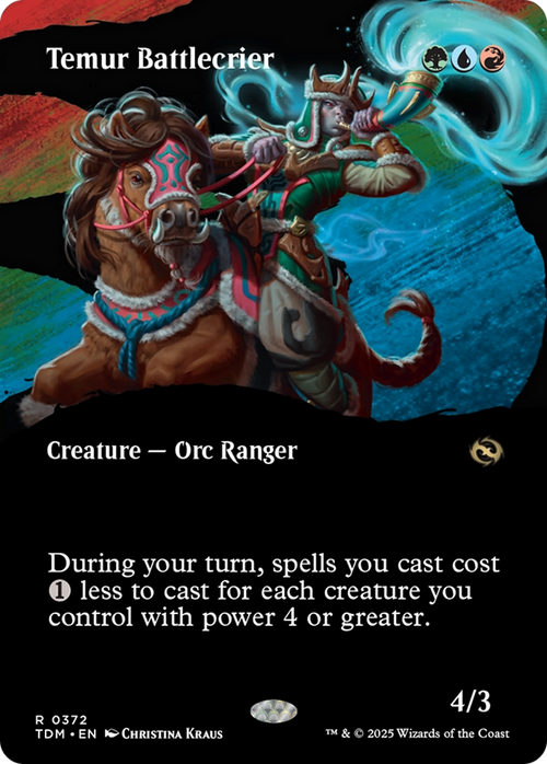 Temur Battlecrier (Borderless) (TDM-372) - Tarkir: Dragonstorm: (Showcase)
