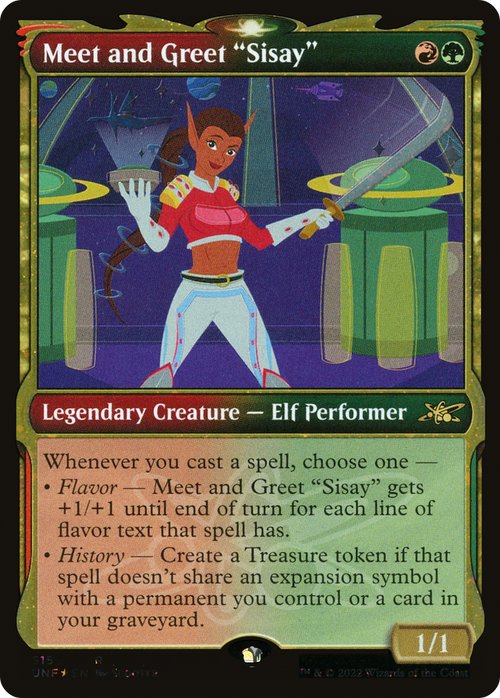 Meet and Greet "Sisay" (Showcase) (Galaxy Foil) (UNF-515) - Unfinity: (Showcase) Foil