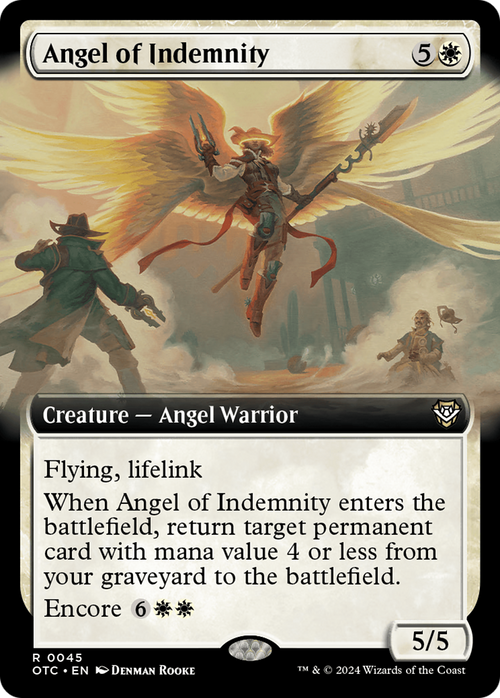 Angel of Indemnity (Extended Art) (OTC-045) - Outlaws of Thunder Junction Commander: (Extended Art)