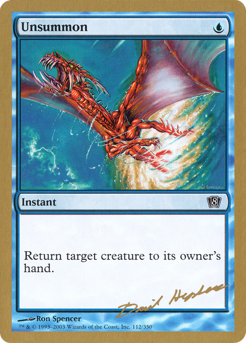 Unsummon - 2003 Dave Humpherys (8ED) (WCD-DH112) - World Championship Decks 2003