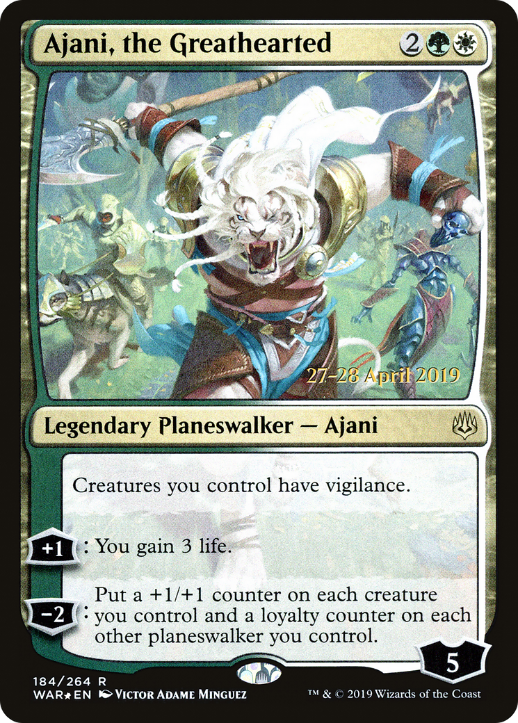 Ajani, the Greathearted (PRE-184S) - War of the Spark Promos Foil