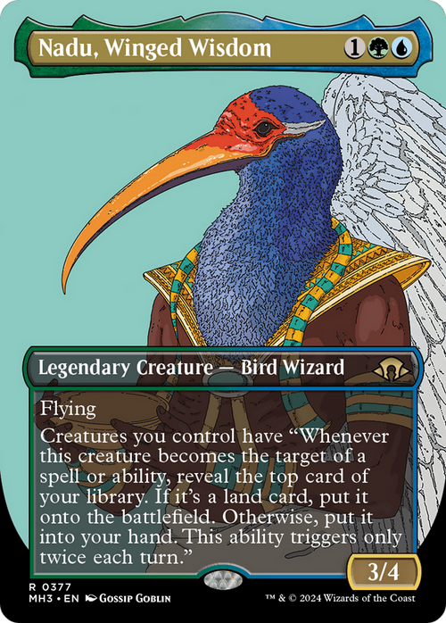 Nadu, Winged Wisdom (Borderless) (MH3-377) - Modern Horizons 3 Foil