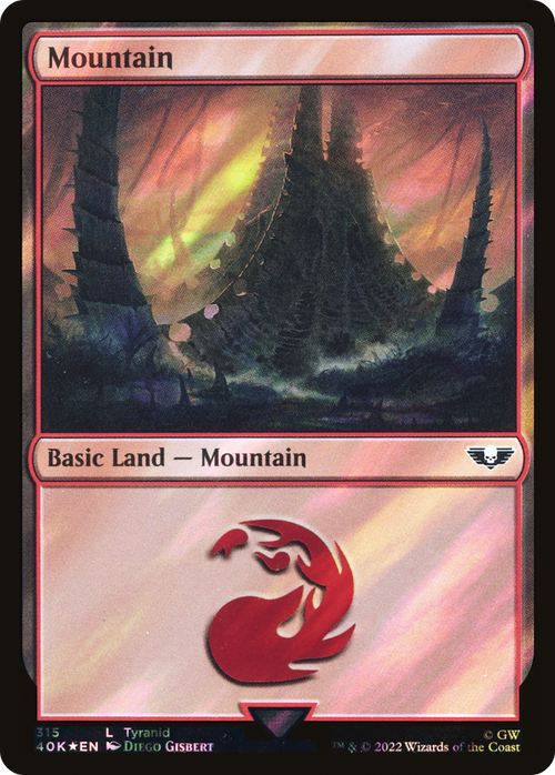 Mountain (315) (Surge Foil) (40K-315) - Warhammer 40,000 Commander Foil