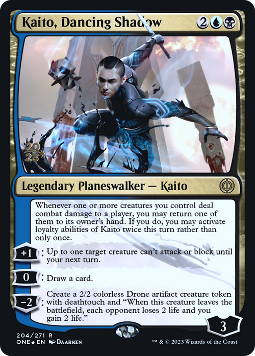 Kaito, Dancing Shadow (PRE-204) - Phyrexia: All Will Be One Promos Foil