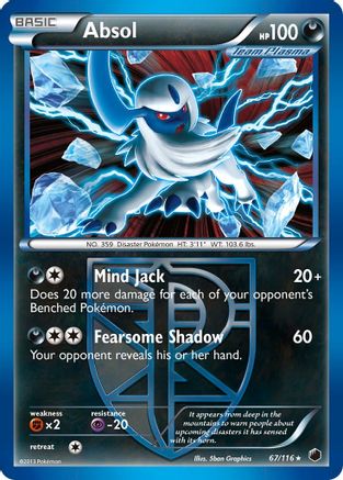 Absol (Team Plasma)  - Reverse Holofoil Plasma Freeze - Holo Rare