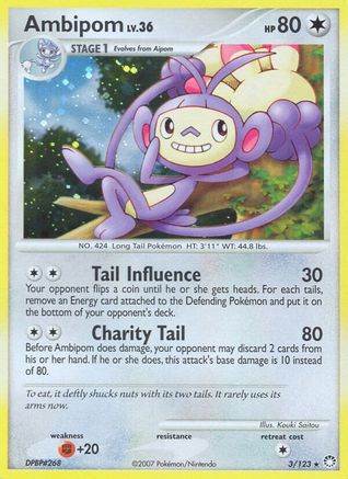 Ambipom/123  - Reverse Holofoil Mysterious Treasures - Holo Rare