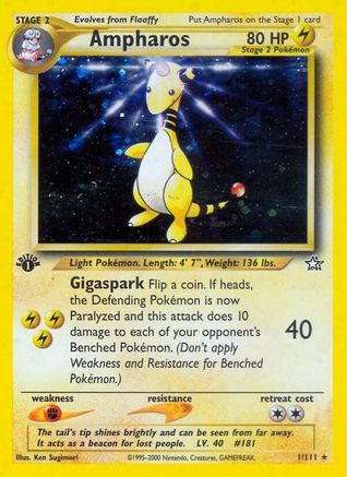 Ampharos 001  - 1st Edition Holofoil Neo Genesis - Holo Rare