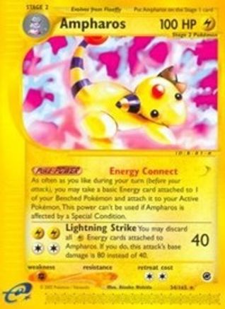 Ampharos (34)  - Reverse Holofoil Expedition - Rare