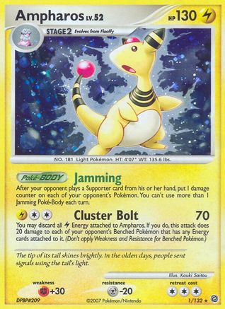 Ampharos  - Reverse Holofoil Secret Wonders - Holo Rare