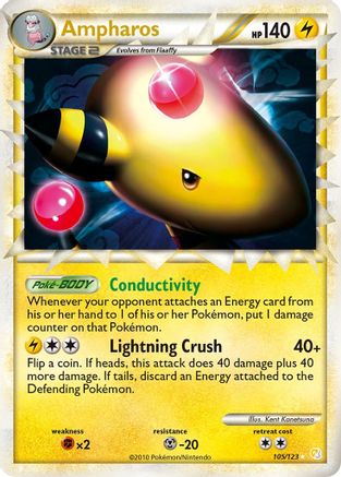 Ampharos (Prime) 105  - Holofoil HeartGold SoulSilver - Ultra Rare