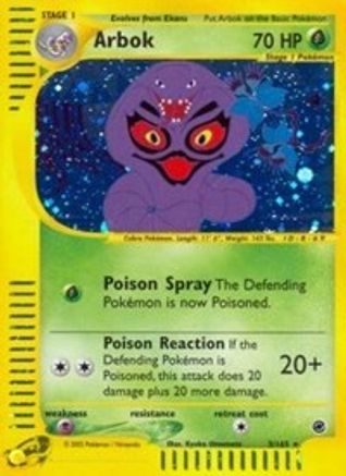 Arbok (3)  - Reverse Holofoil Expedition - Holo Rare