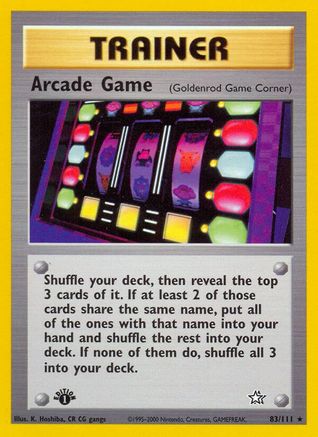 Arcade Game (Goldenrod Game Corner) 083  - 1st Edition Neo Genesis - Rare