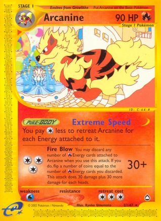 Arcanine  Aquapolis - Rare