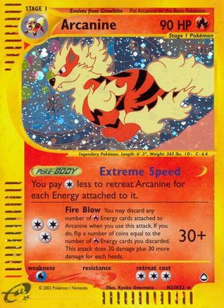 Arcanine (H2)  - Holofoil Aquapolis - Holo Rare