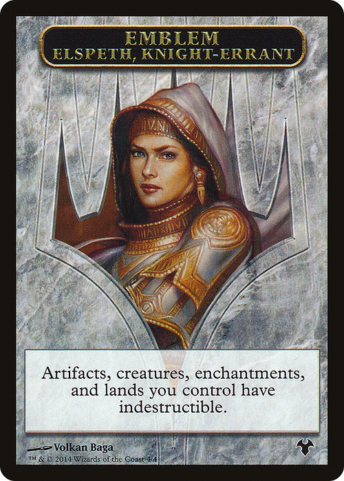 Emblem - Elspeth, Knight-Errant // Soldier Double-Sided Token (MD1-004) - Modern Event Deck 2014 Tokens