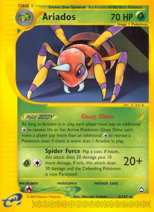 Ariados  - Reverse Holofoil Aquapolis - Rare