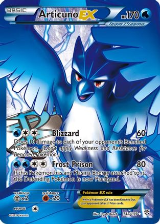Articuno EX (Team Plasma) (132 Full Art)  - Holofoil Plasma Storm - Ultra Rare