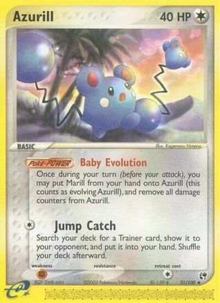 Azurill 031  - Reverse Holofoil Sandstorm - Uncommon